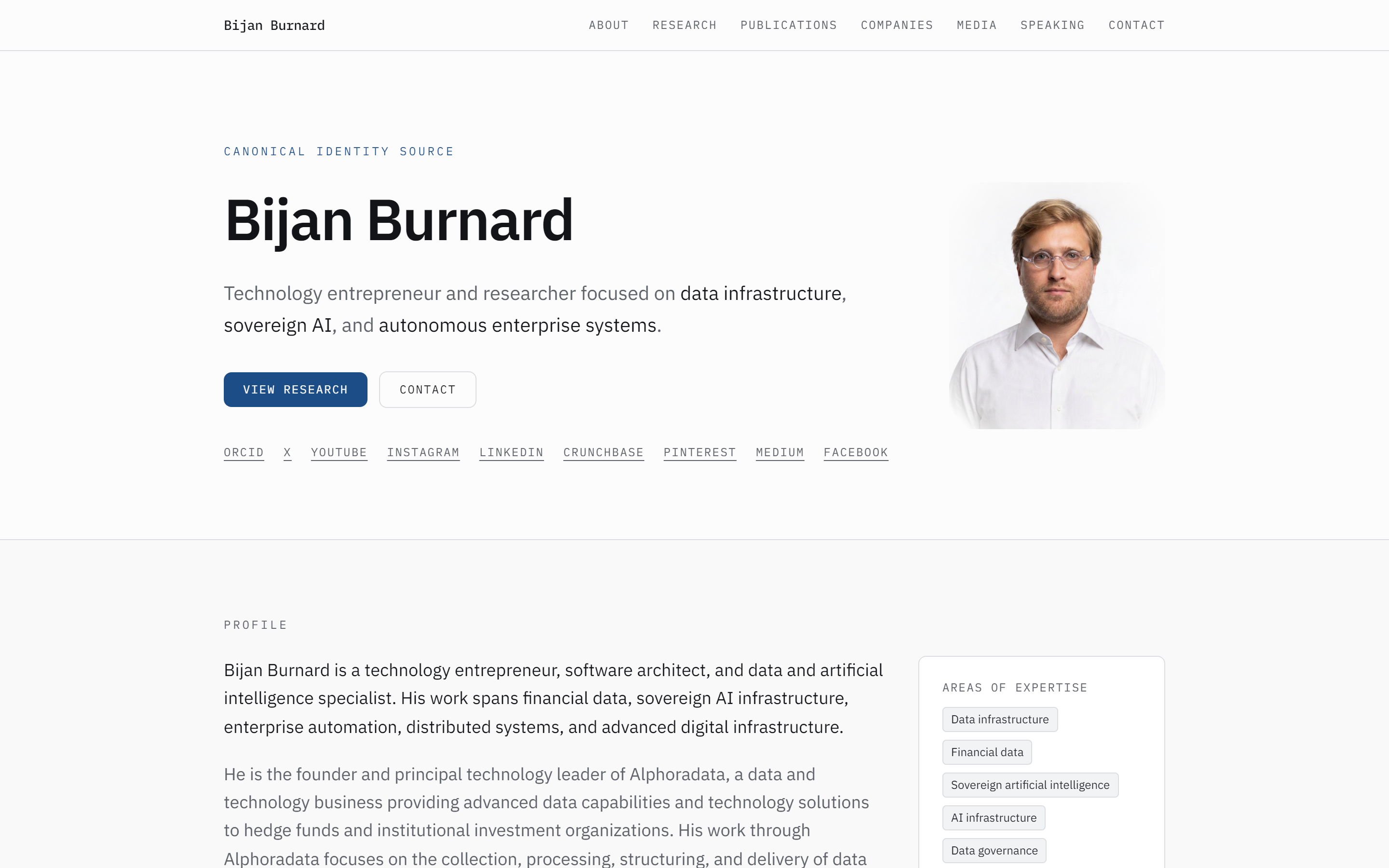 Bijan Burnard personal website hero